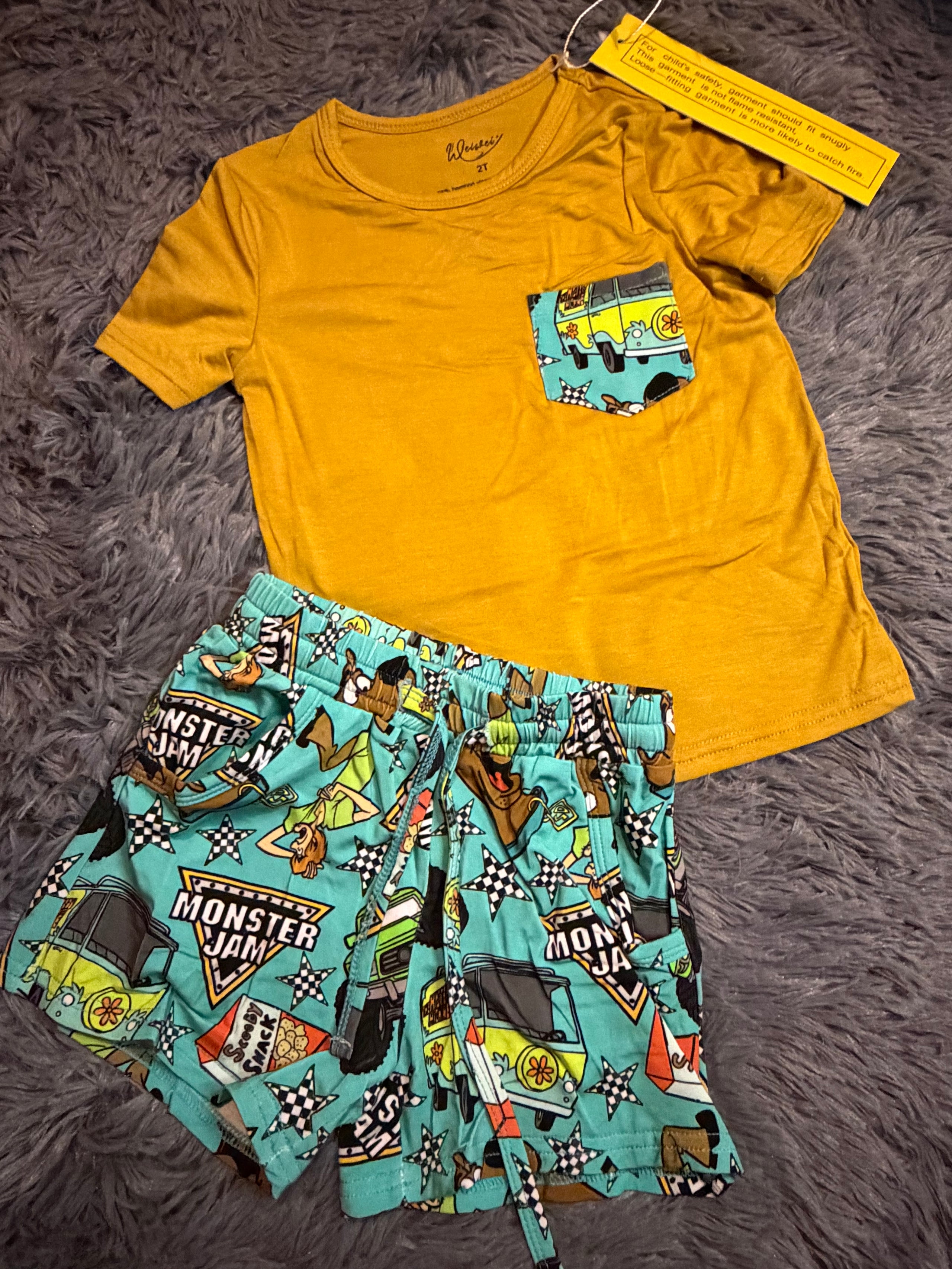 Monster Jam/Scooby Doo Pocket Tee & Drawstring Shorts