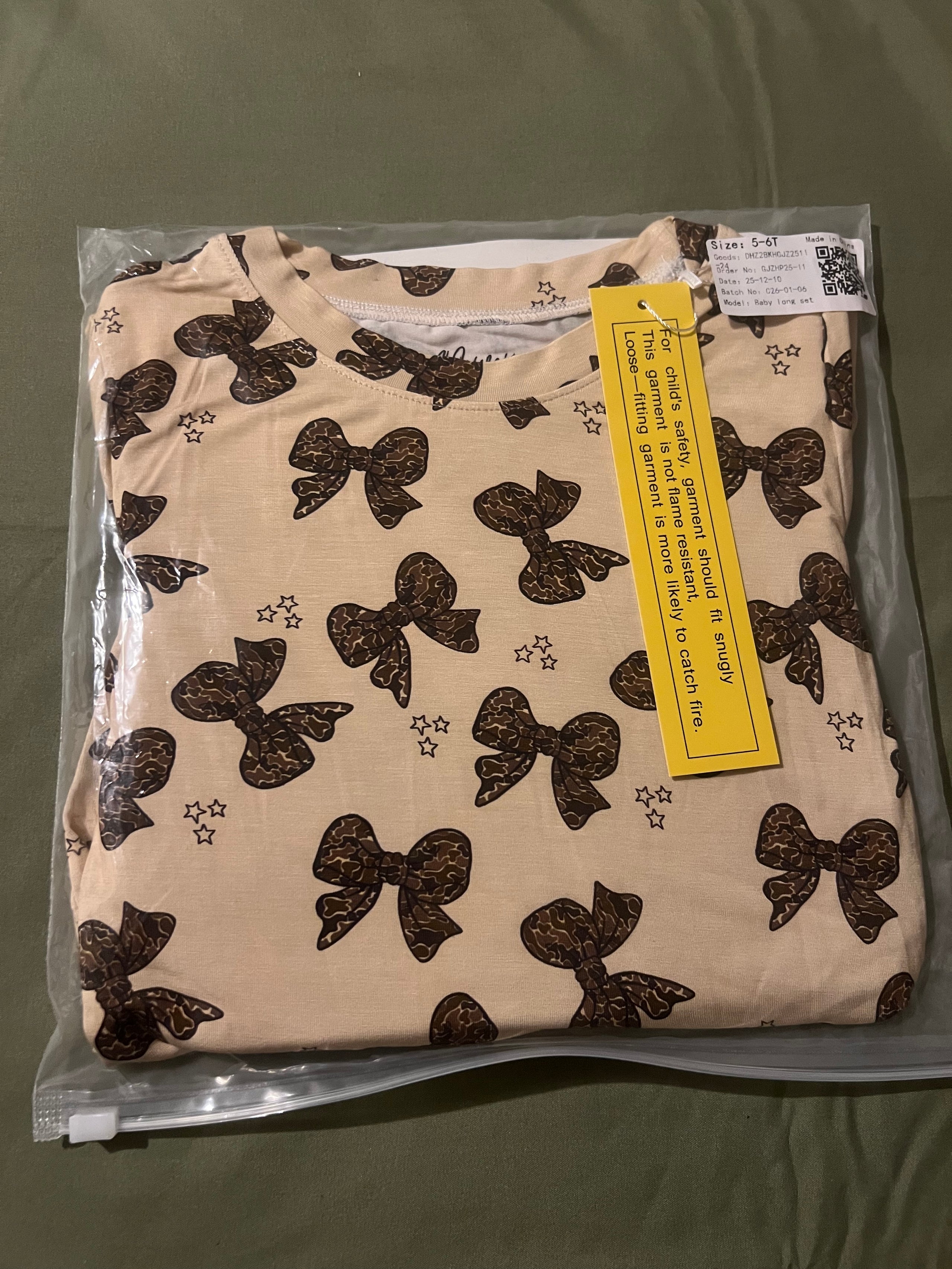 Camo Bow Long Sleeve & Pants