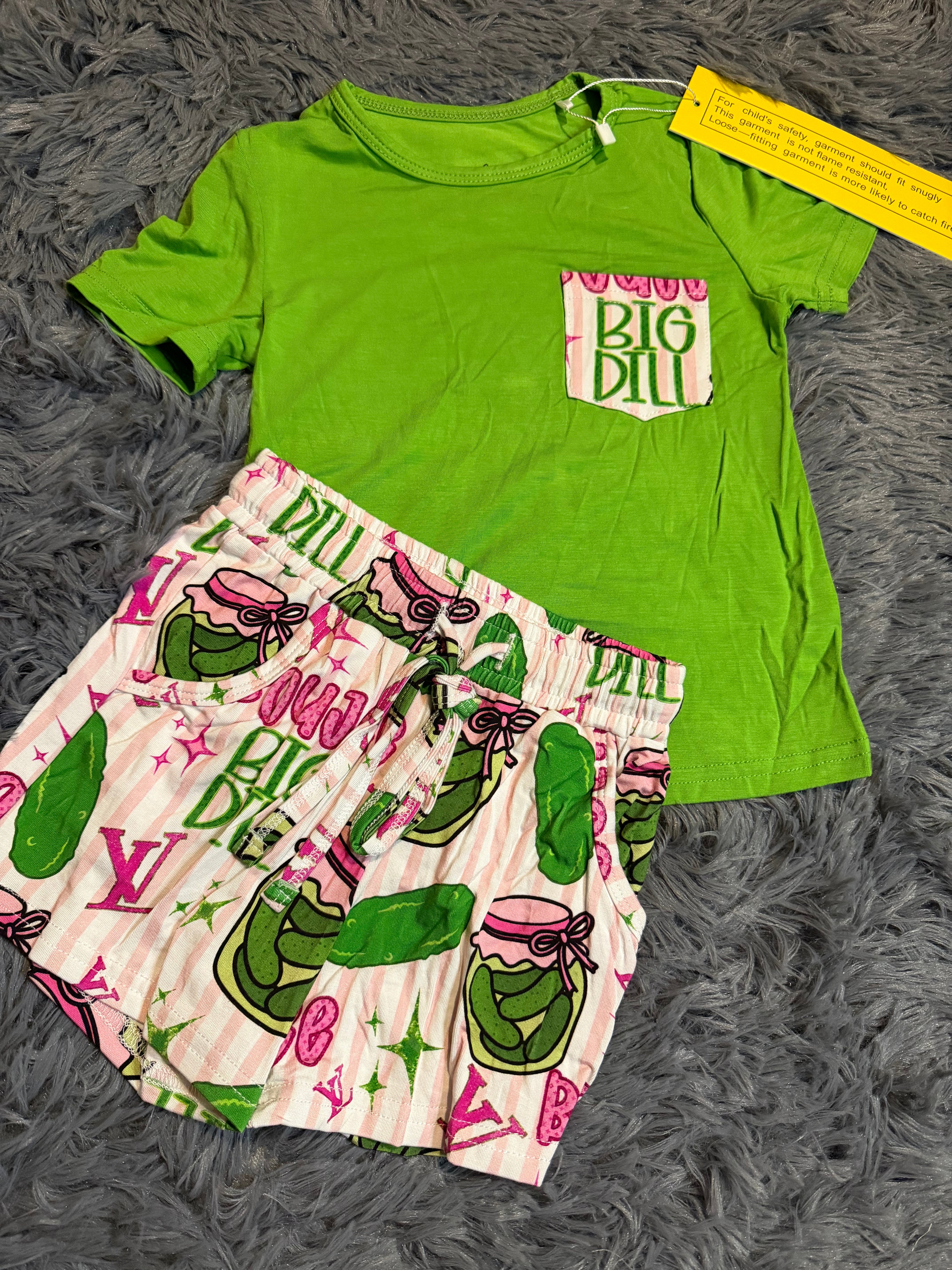Boujee Dill Pickle Pocket Tee & Drawstring Shorts