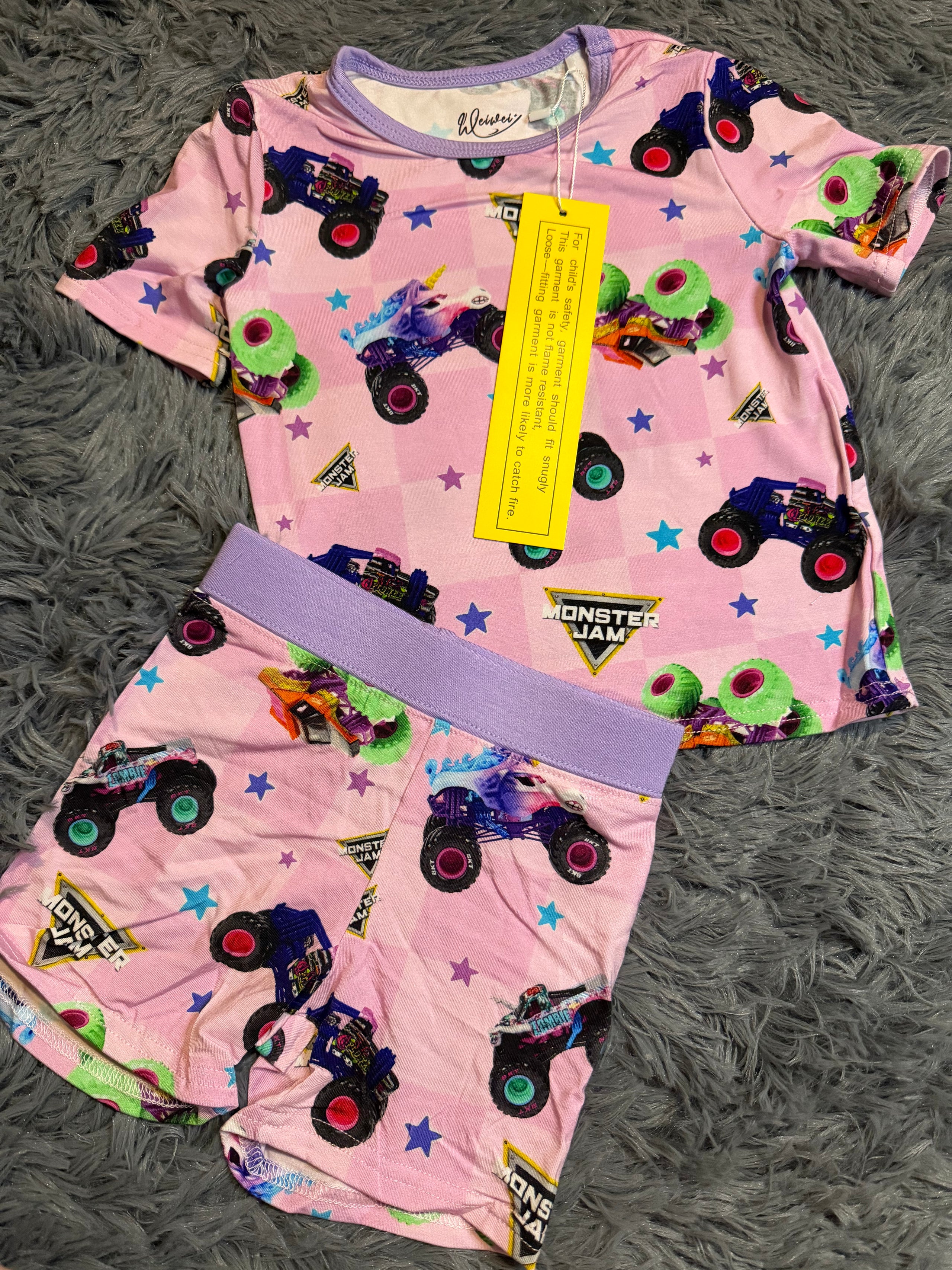 Girly Monster Jam Short Sleeve & Shorts